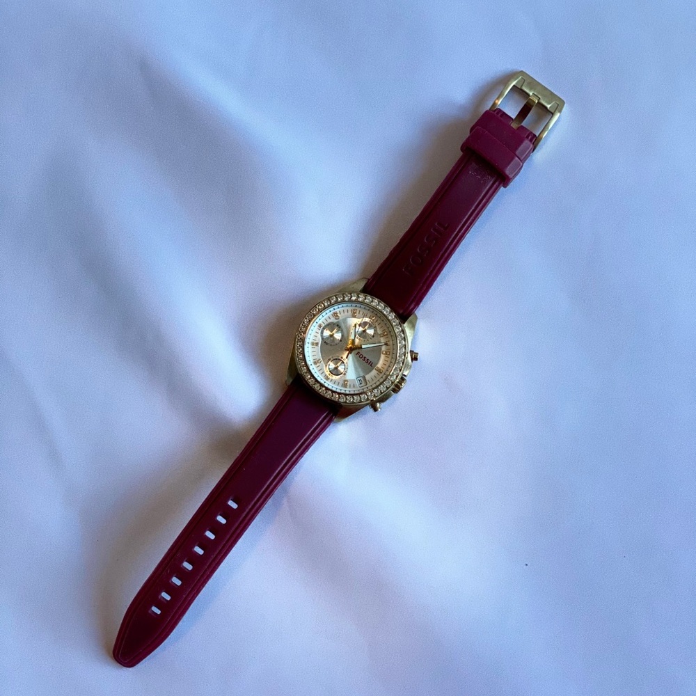 Fossil Watch Deep Berry Color Band